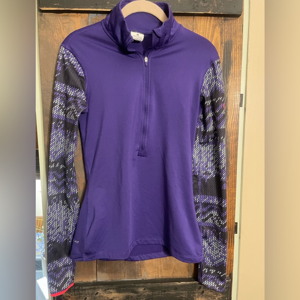 Women's Nike Pro Dri Fit Purple Quarter-Zip Top women’s small